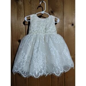 Formal toddler sleeveless dress 18 months light blush pink and white SUPER CUTE!